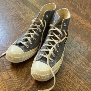 High-Top Canvas Sneakers in Gray - Converse x Comme des Garçons PLAY Chuck 70